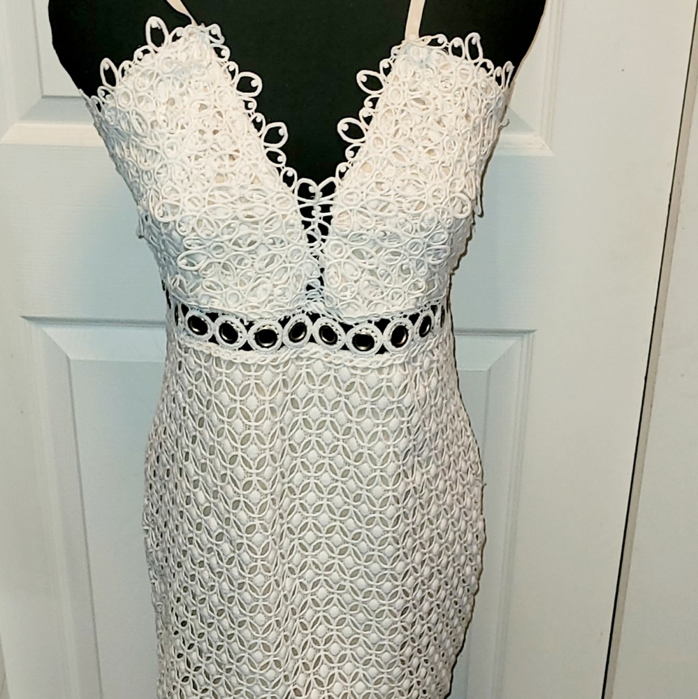 Off white mini dress